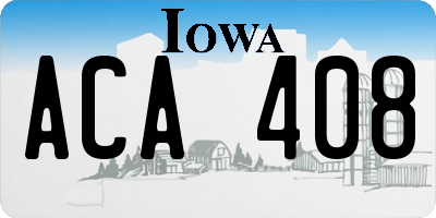 IA license plate ACA408