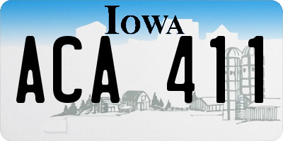 IA license plate ACA411