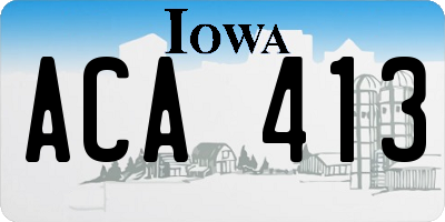 IA license plate ACA413