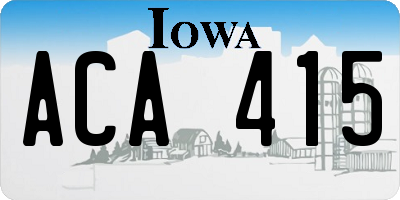 IA license plate ACA415