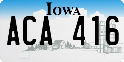 IA license plate ACA416