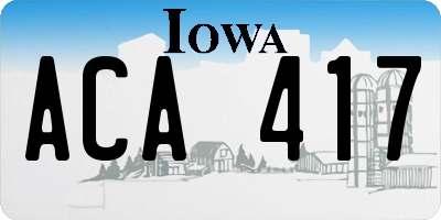 IA license plate ACA417