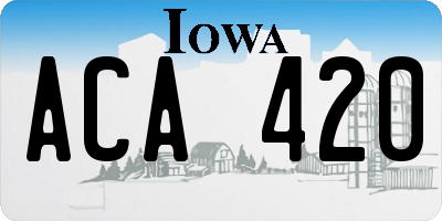 IA license plate ACA420