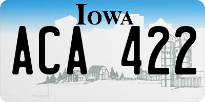 IA license plate ACA422