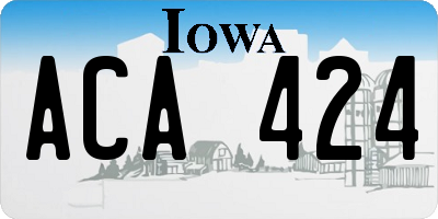 IA license plate ACA424