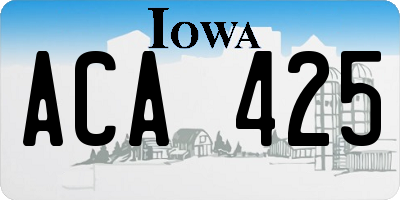 IA license plate ACA425