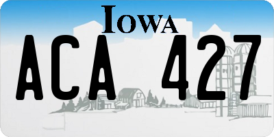 IA license plate ACA427