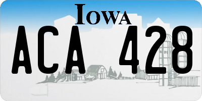 IA license plate ACA428