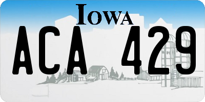 IA license plate ACA429