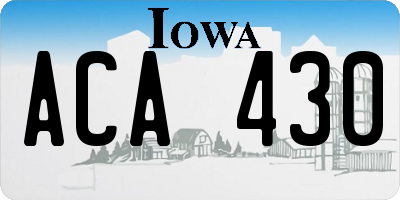 IA license plate ACA430