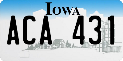 IA license plate ACA431