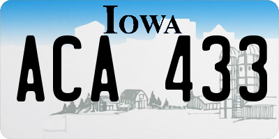 IA license plate ACA433