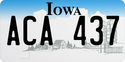IA license plate ACA437