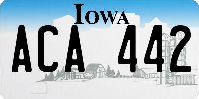 IA license plate ACA442