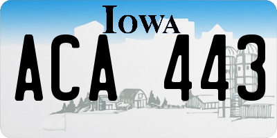 IA license plate ACA443