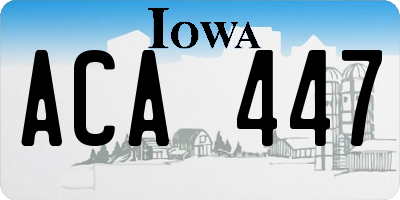 IA license plate ACA447