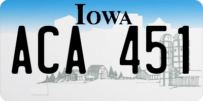 IA license plate ACA451