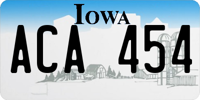 IA license plate ACA454