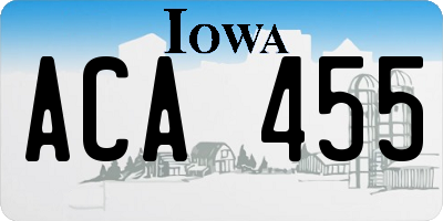IA license plate ACA455