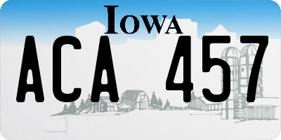 IA license plate ACA457