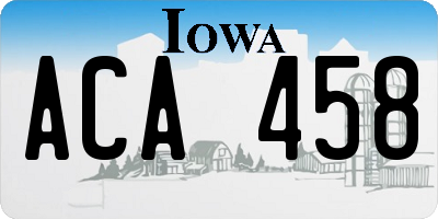 IA license plate ACA458