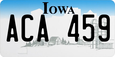 IA license plate ACA459