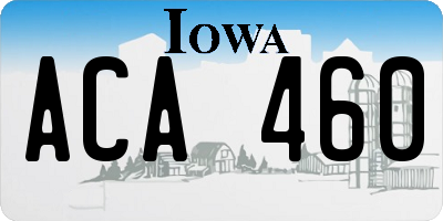IA license plate ACA460