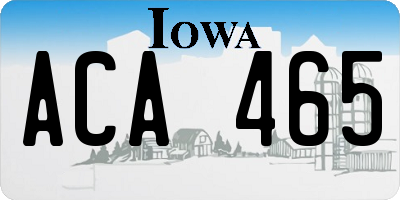 IA license plate ACA465
