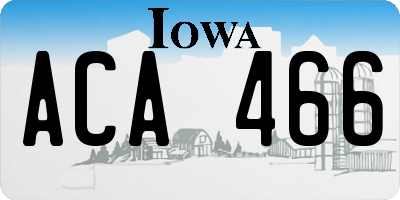 IA license plate ACA466