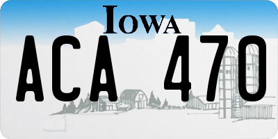 IA license plate ACA470