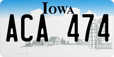 IA license plate ACA474