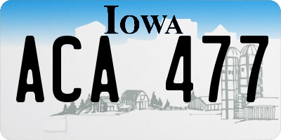 IA license plate ACA477