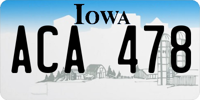 IA license plate ACA478