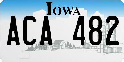 IA license plate ACA482
