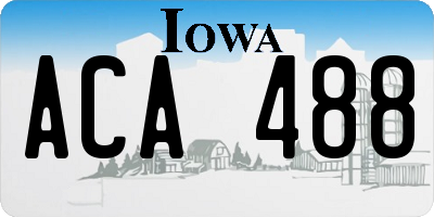 IA license plate ACA488
