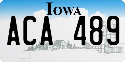 IA license plate ACA489
