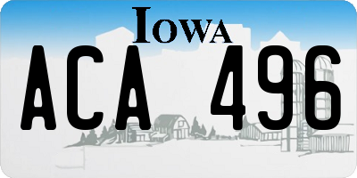 IA license plate ACA496