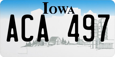 IA license plate ACA497