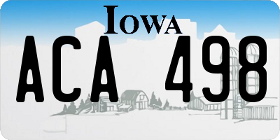 IA license plate ACA498