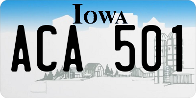 IA license plate ACA501