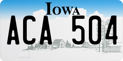 IA license plate ACA504