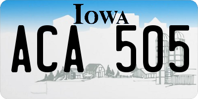 IA license plate ACA505