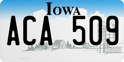 IA license plate ACA509
