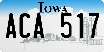 IA license plate ACA517