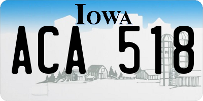 IA license plate ACA518