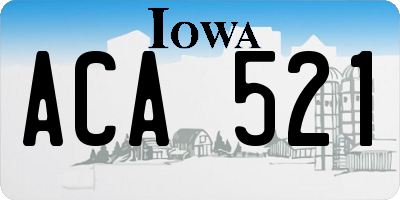 IA license plate ACA521