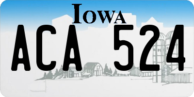 IA license plate ACA524