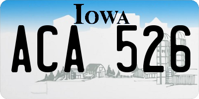 IA license plate ACA526