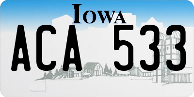 IA license plate ACA533