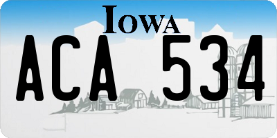 IA license plate ACA534